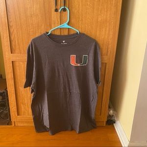 Fanatics Gray Miami Hurricanes Logo Tee - Size XL